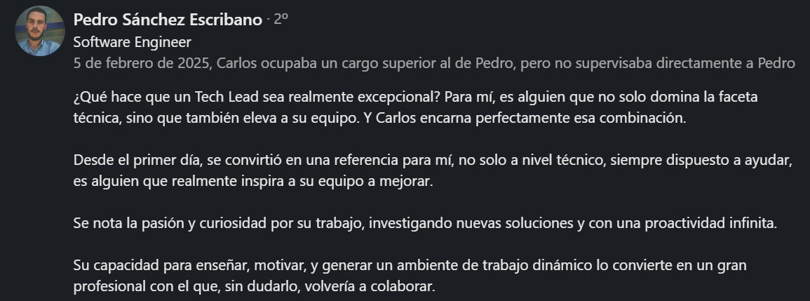 Comentario Pedro